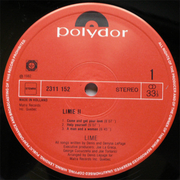 Lime (2) : Lime II (LP, Album)