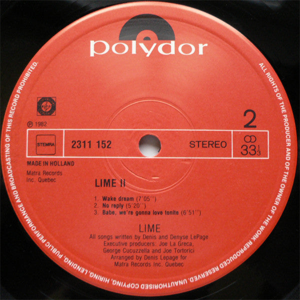 Lime (2) : Lime II (LP, Album)
