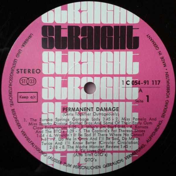 GTO's : Permanent Damage (LP, Album, Gat)
