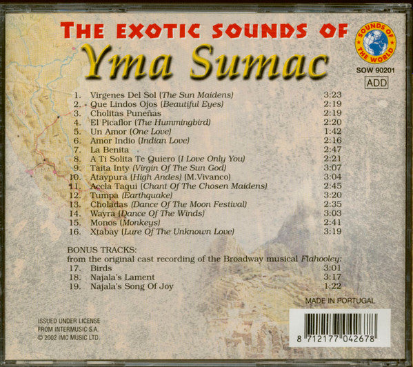 Yma Sumac : The Exotic Sounds Of Yma Sumac (CD, Album, Comp)