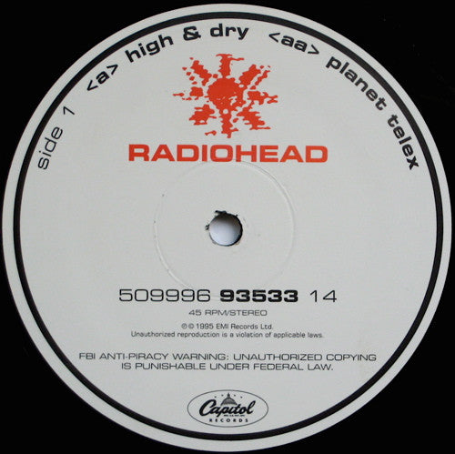 Radiohead : High & Dry / Planet Telex (12", EP, Ltd, 180)