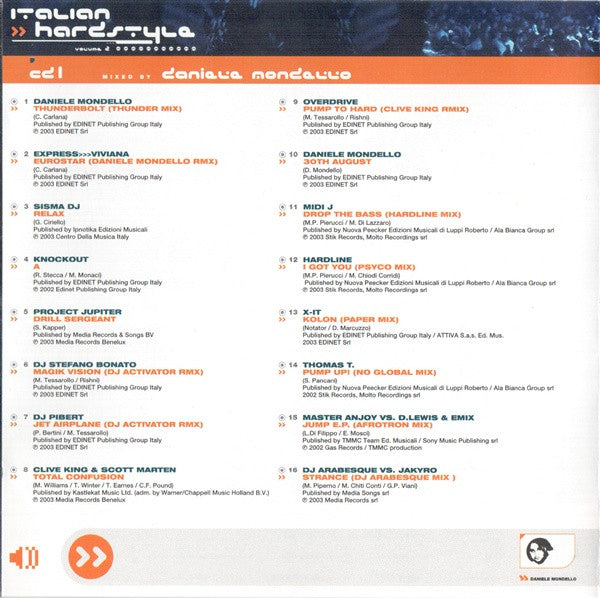 Daniele Mondello, Claudio Diva : Italian Hardstyle Volume 2 (2xCD, Comp, Mixed)