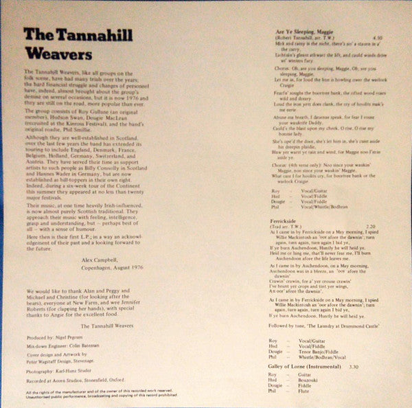 The Tannahill Weavers : Are Ye Sleeping Maggie (LP, Album)
