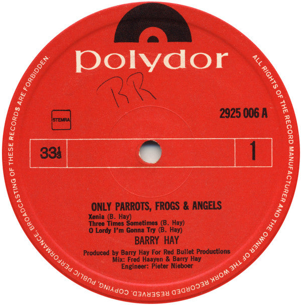 Barry Hay : Only Parrots, Frogs And Angels (LP, Album)