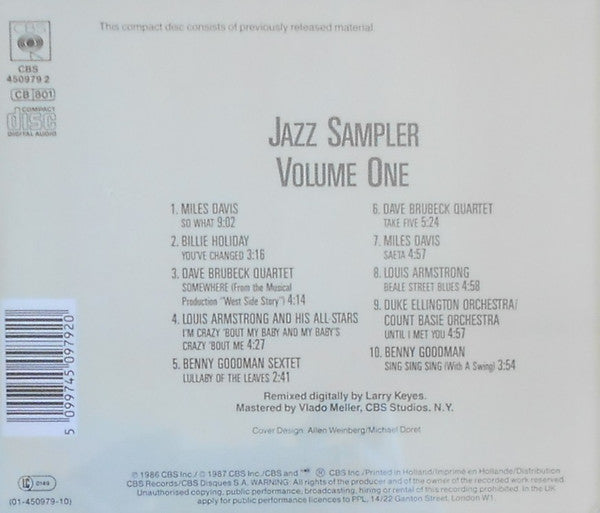 Various : Jazz Sampler - Volume I (CD, Comp, RM, Smplr)