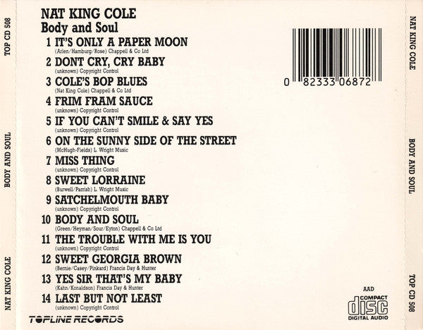 Nat King Cole : Body And Soul (CD, Comp)