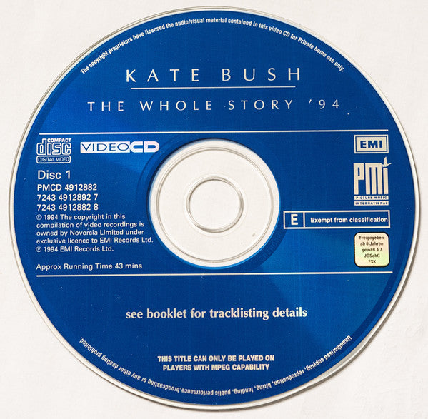 Kate Bush : The Whole Story '94 (2xVCD, Comp, NTSC, PAL, SECAM)