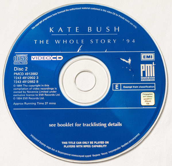 Kate Bush : The Whole Story '94 (2xVCD, Comp, NTSC, PAL, SECAM)