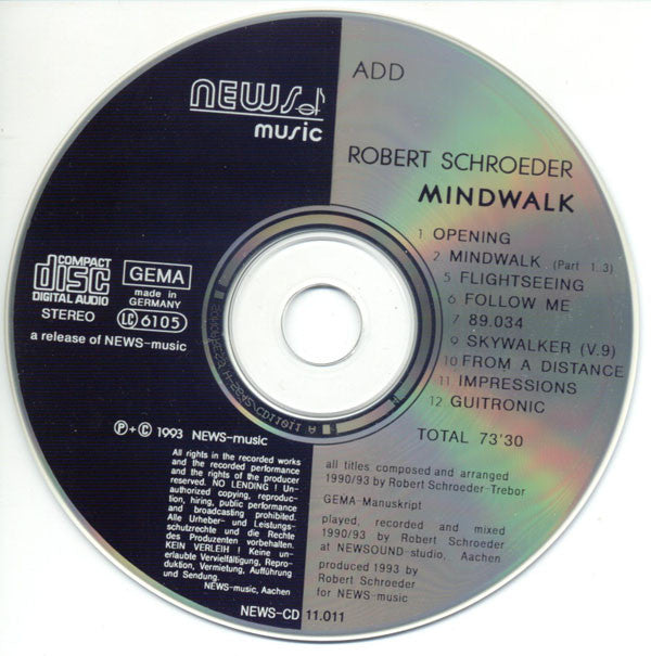 Robert Schröder : Mindwalk (CD, Album)