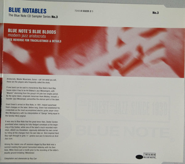 Various : Blue Notables Vol. 3 : Blue Note's Blue Bloods - Modern Jazz Aristocrats (CD, Comp, Mono, Smplr)