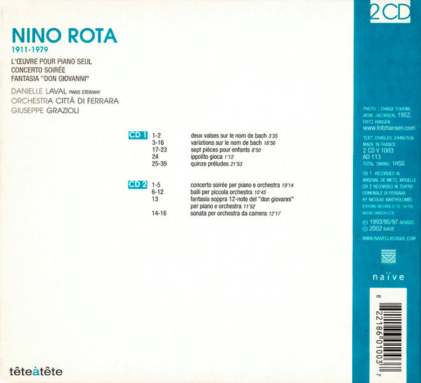 Nino Rota - Danielle Laval, Giuseppe Grazioli, Orchestra Città Di Ferrara : L'Œuvre Pour Piano Seul - Concero Soirée - Fantasia 'Don Giovanni' (2xCD, Comp)