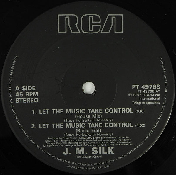 JM Silk* : Let The Music Take Control (12", Single)