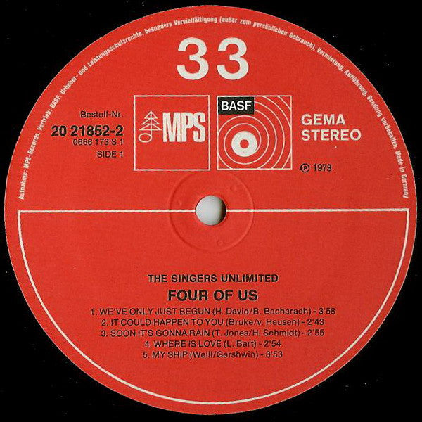 The Singers Unlimited : Four Of Us (LP, Album, Gat)