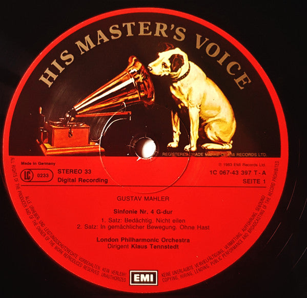 Gustav Mahler, Klaus Tennstedt, Lucia Popp, London Philharmonic Orchestra : Sinfonie Nr. 4 (LP)