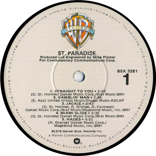 St. Paradise : St. Paradise (LP, Album, Win)