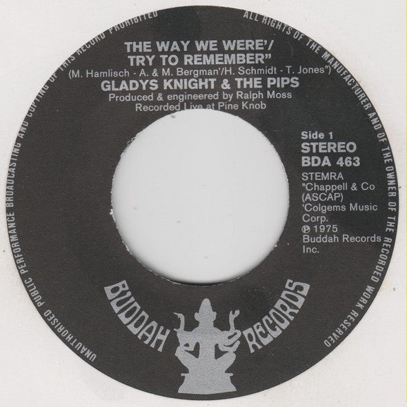 Gladys Knight And The Pips : The Way We Were/ Try To Remember / The Need To Be (7", Single)