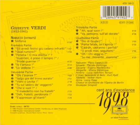 Giuseppe Verdi : Nabucco (extraits) (CD)