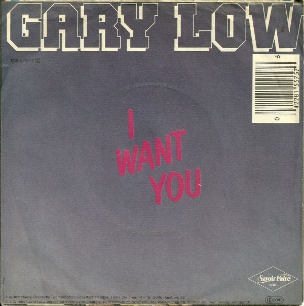 Gary Low : I Want You (7", Single)