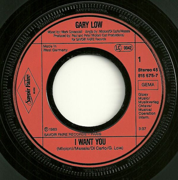 Gary Low : I Want You (7", Single)