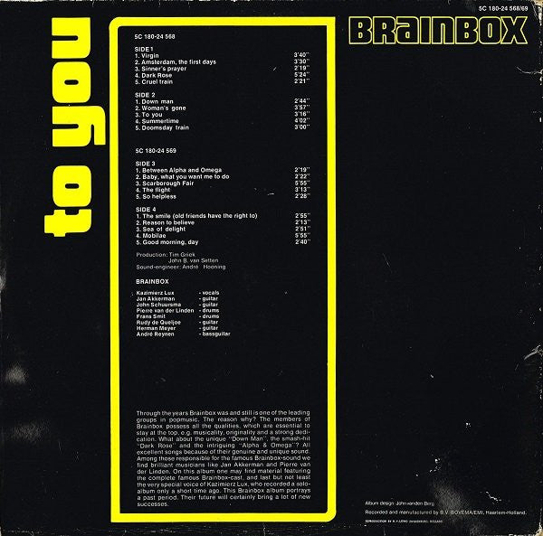 Brainbox (3) : To You (2xLP, Comp)