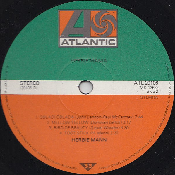Herbie Mann : Herbie Mania (LP, Comp)