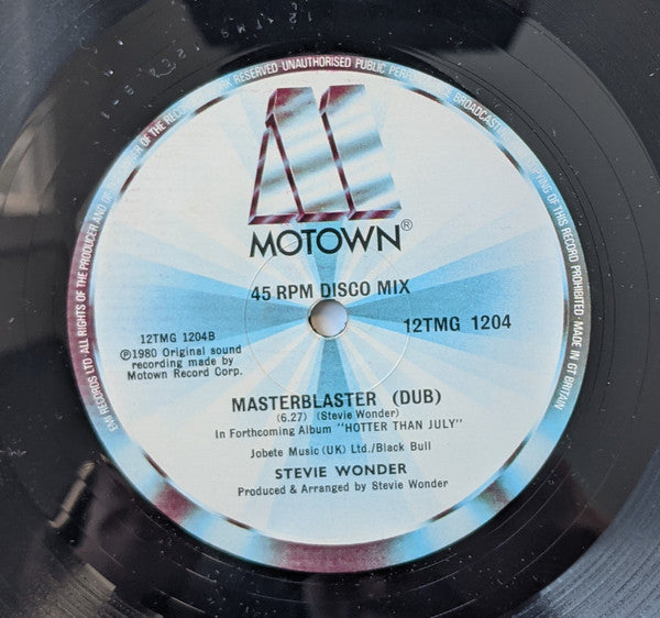 Stevie Wonder : Masterblaster (Jammin') (12", Single)