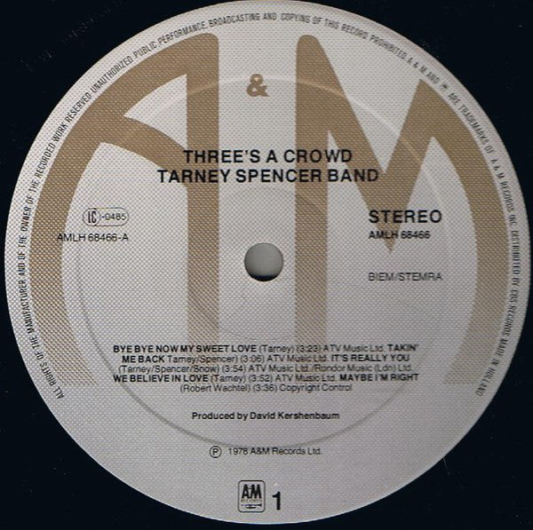 The Tarney/Spencer Band : Three's A Crowd (LP, Album)