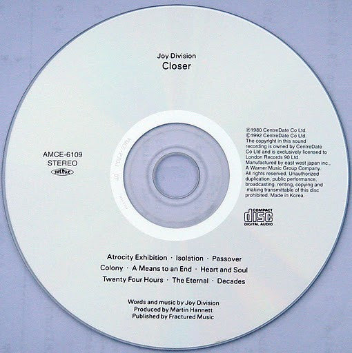 Joy Division : Closer (CD, Album, RE)