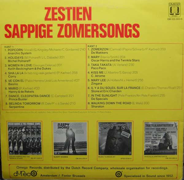 Various : Zestien Sappige Zomersongs (LP, Comp)