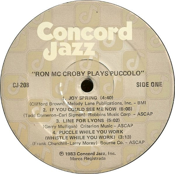 Ron McCroby : Ron McCroby Plays Puccolo (LP, Album)