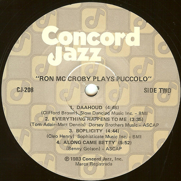 Ron McCroby : Ron McCroby Plays Puccolo (LP, Album)