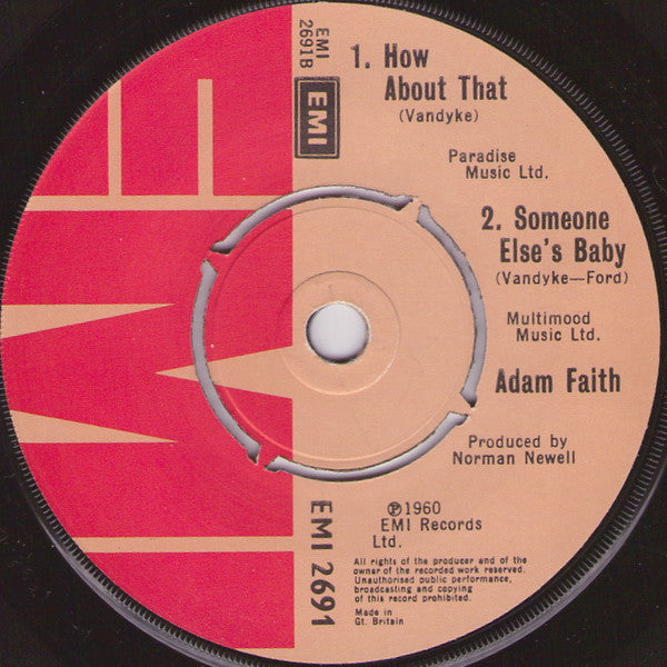 Adam Faith : What Do You Want? (7", EP)