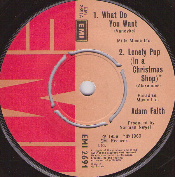 Adam Faith : What Do You Want? (7", EP)