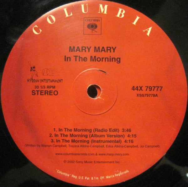 Mary Mary : In The Morning (2x12")