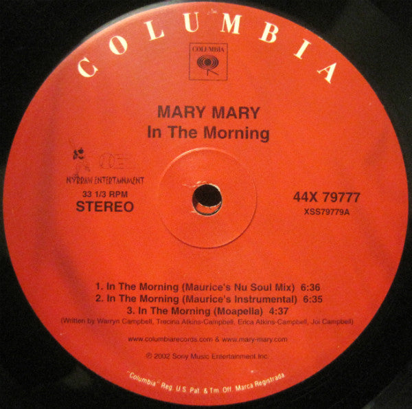 Mary Mary : In The Morning (2x12")