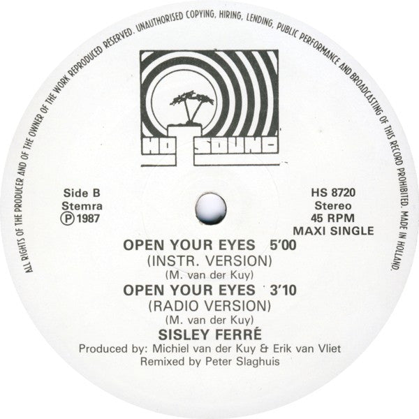 Sisley Ferré : Open Your Eyes (12", Maxi)