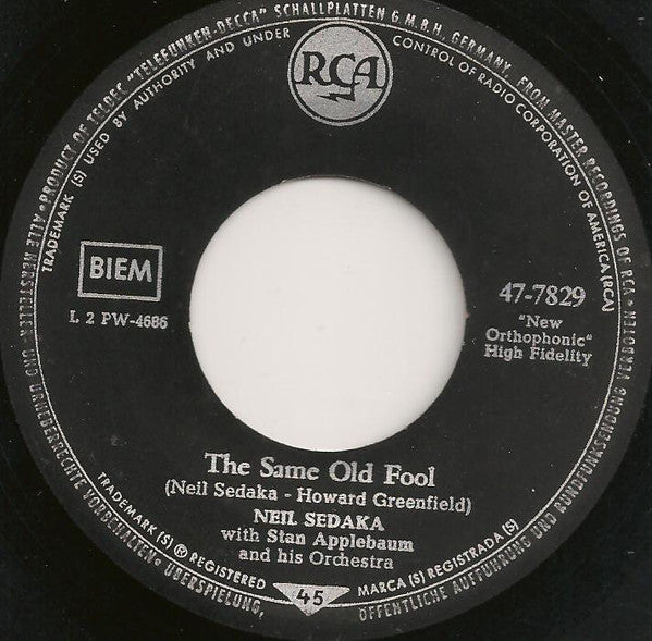 Neil Sedaka With Stan Applebaum And His Orchestra : Calendar Girl / The Same Old Fool (7")