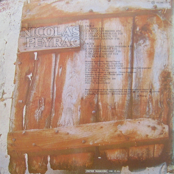 Nicolas Peyrac : Nicolas Peyrac (LP, Album, Gat)