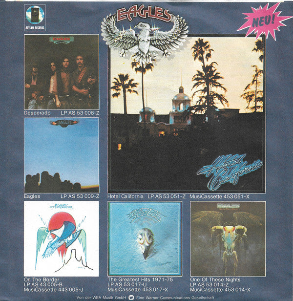 Eagles : Life In The Fast Lane / Wasted Time (7", Single, Tel)