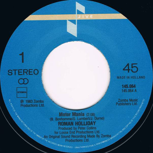 Roman Holliday : Motormania (7")