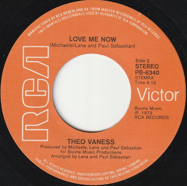 Theo Vaness : As Long As It's Love (7", Single)