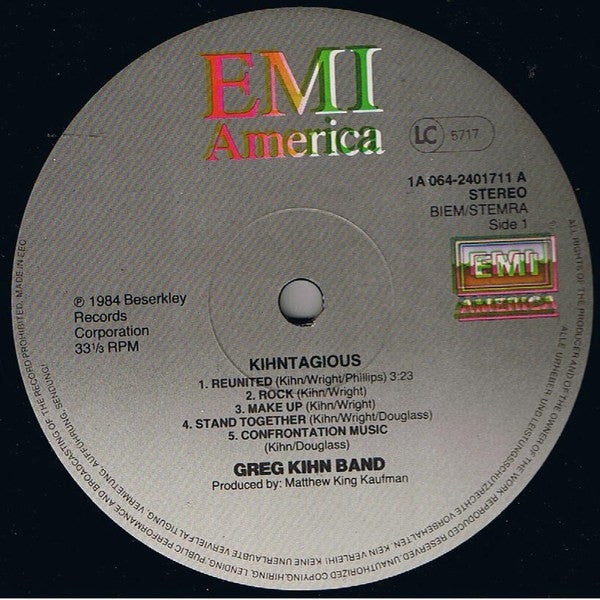 Greg Kihn Band : Kihntagious (LP, Album)
