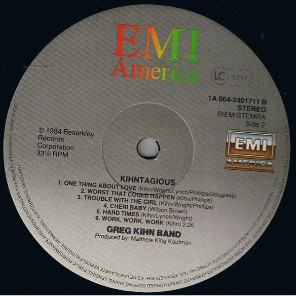 Greg Kihn Band : Kihntagious (LP, Album)