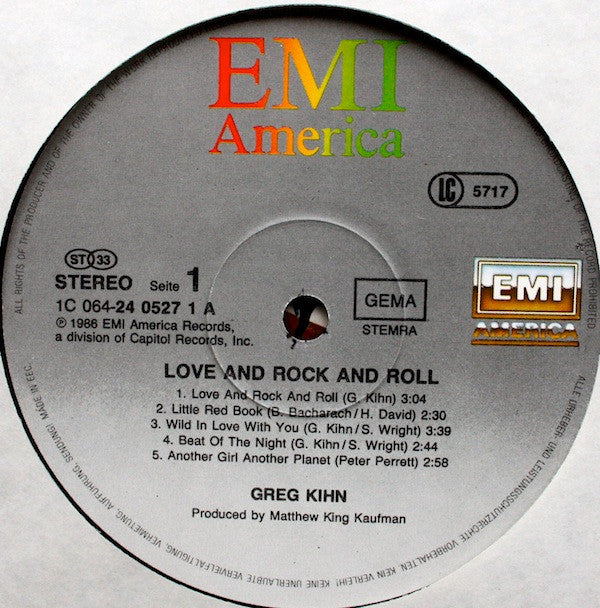 Greg Kihn : Love And Rock And Roll (LP, Album)