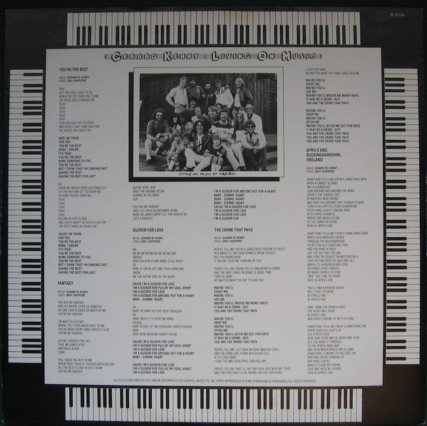 Gerard Kenny : Living On Music (LP, Album)