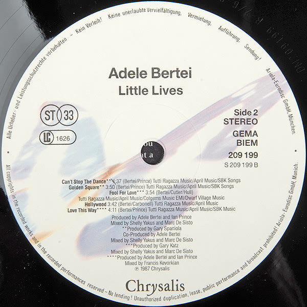 Adele Bertei : Little Lives (LP, Album)
