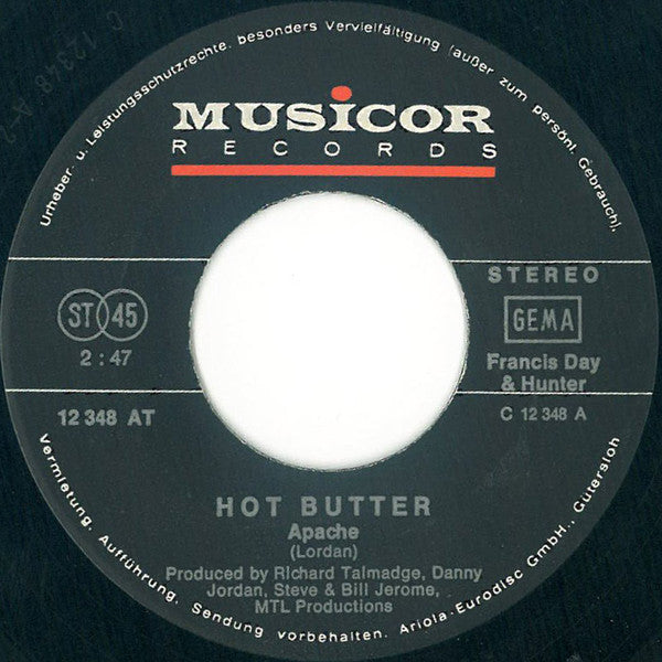 Hot Butter : Apache / Hot Butter (7", Single)