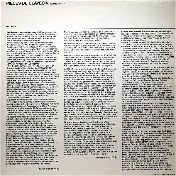 Antoine Forqueray - Gustav Leonhardt : Pièces De Clavecin (LP, Album)