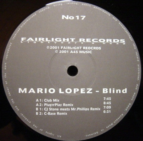 Mario Lopez : Blind (12")