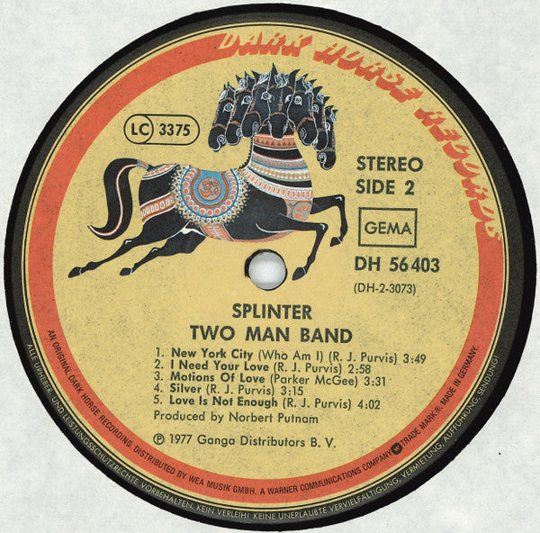 Splinter (2) : Two Man Band (LP, Album)